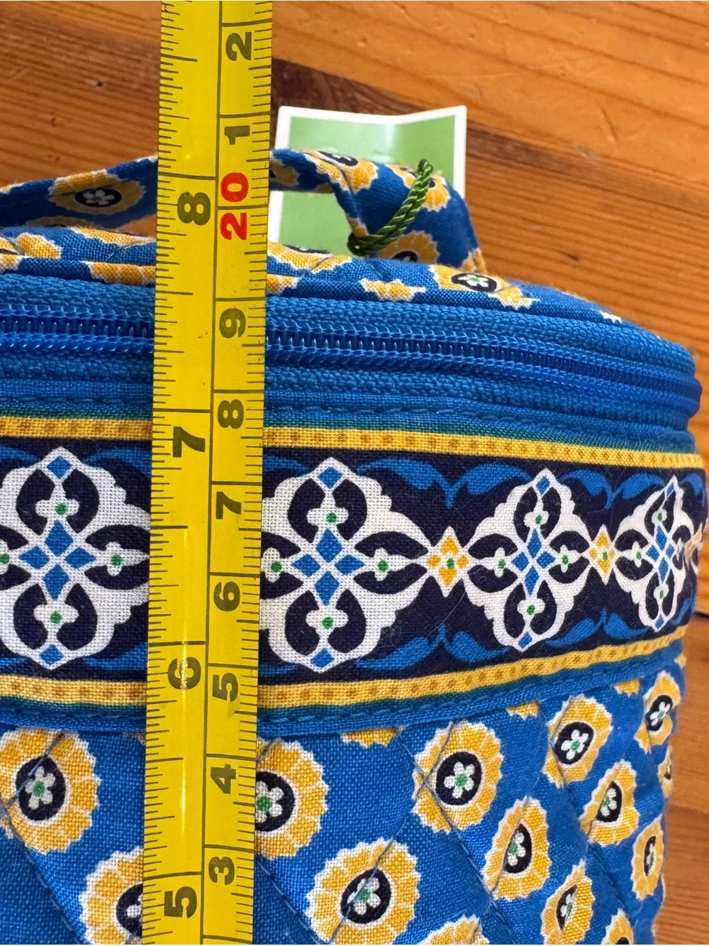 Vera Bradley Blue and Yellow Quilted Insulated Lunch Bag